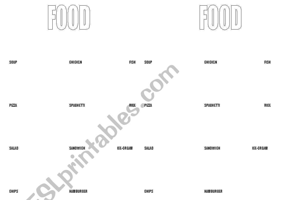 Food Drawing worksheet