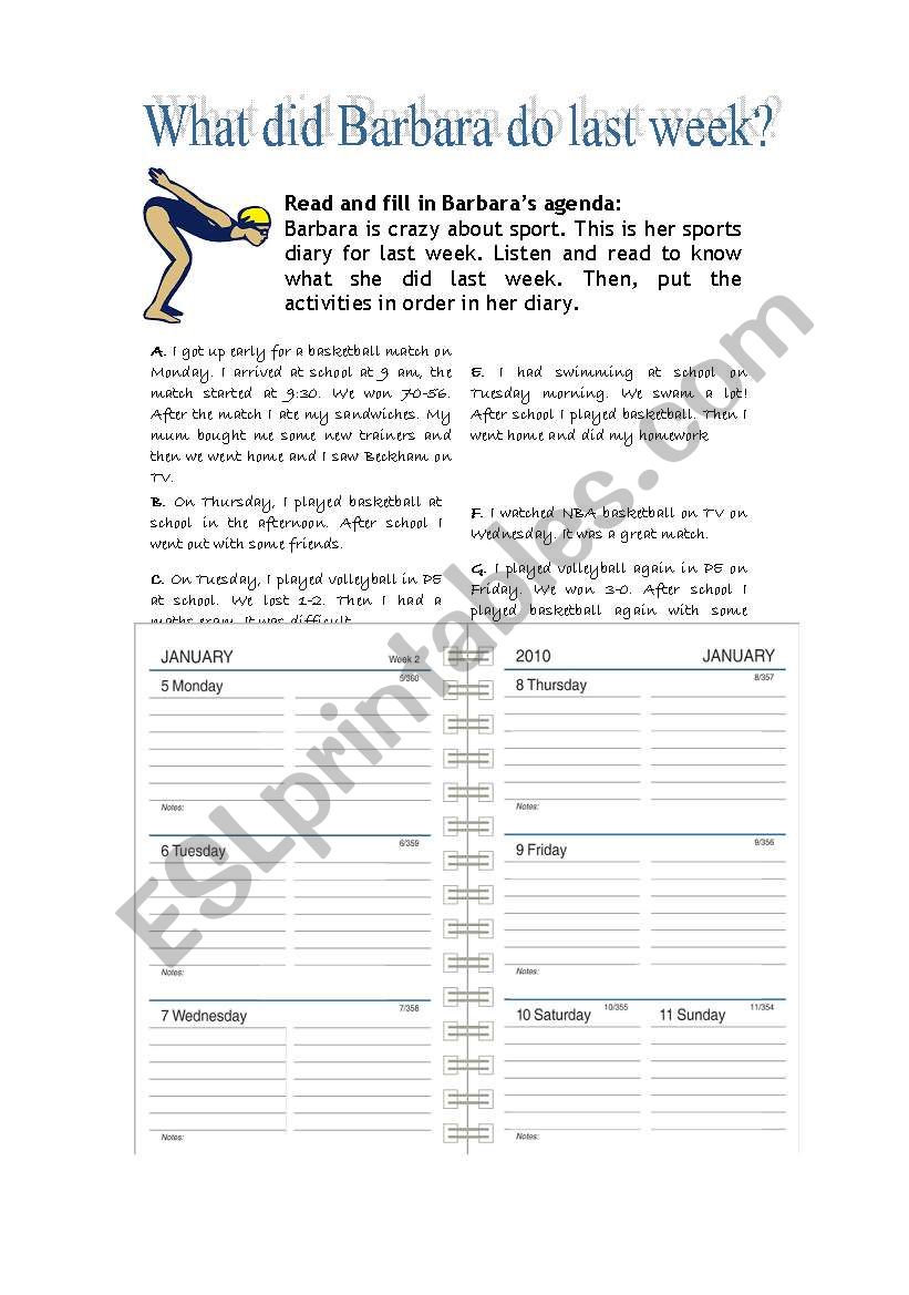 Crazy about sport worksheet