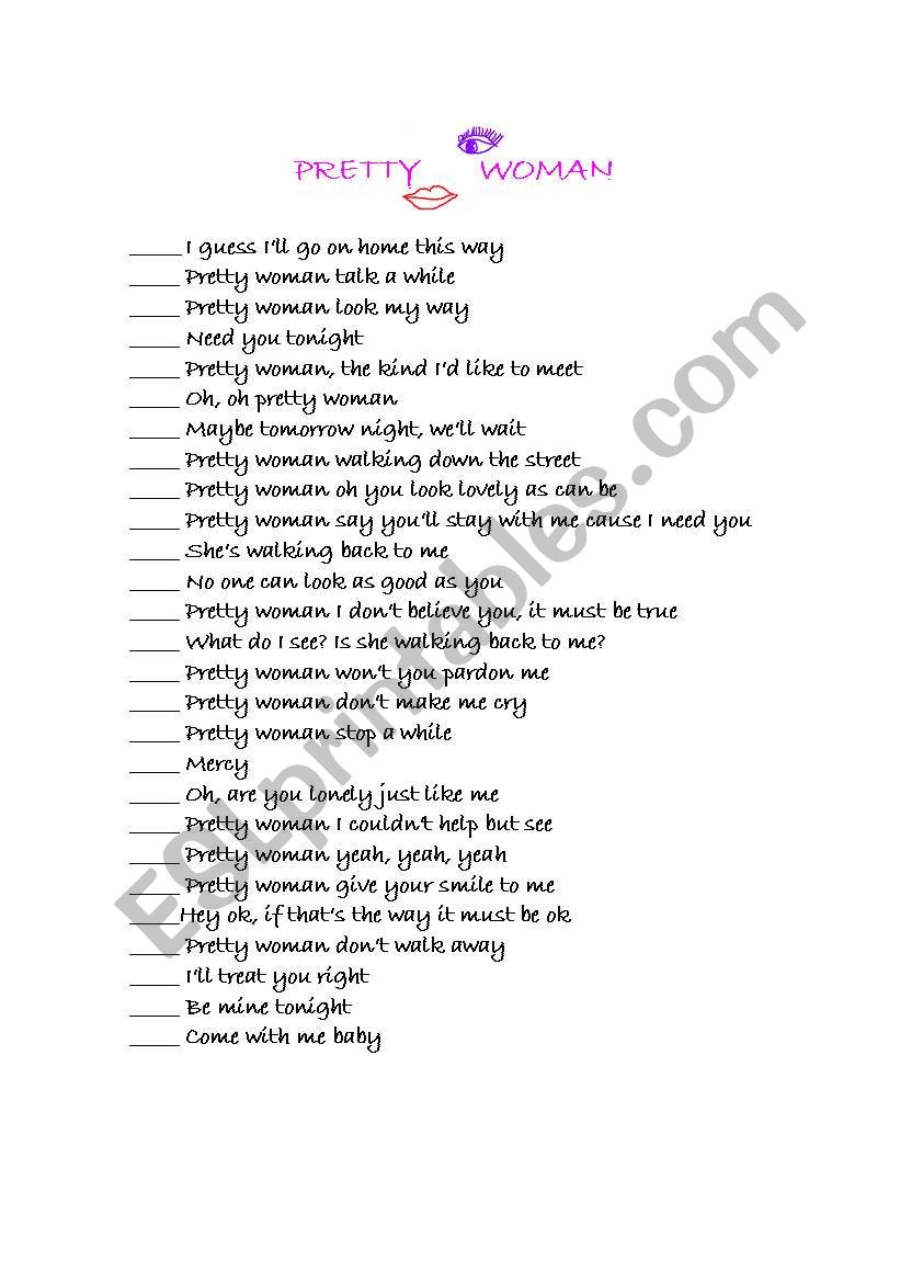 Pretty Woman worksheet