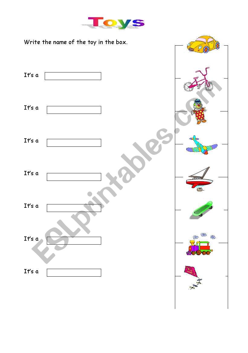 Toys worksheet worksheet