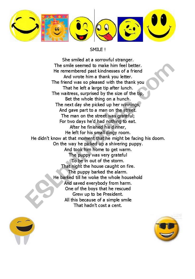 smile :) worksheet