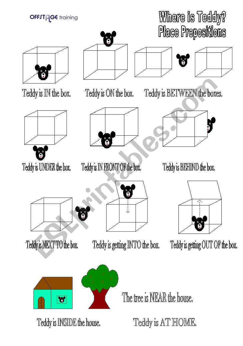 Place Prepositions Visuals worksheet