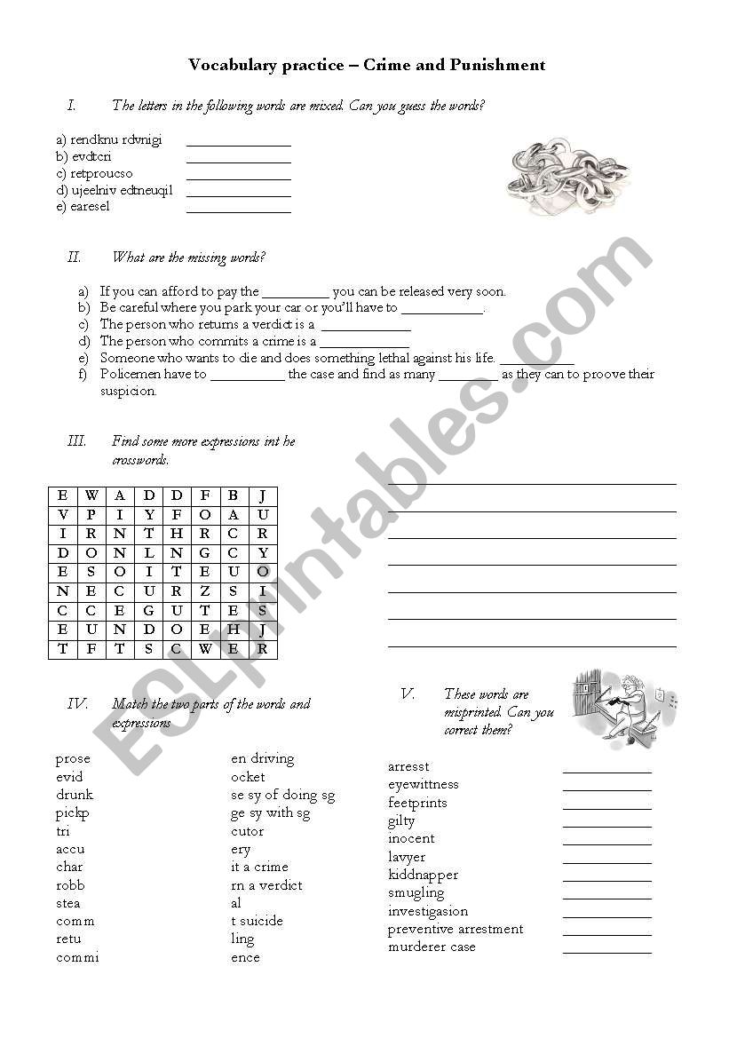 Crime and Punishment - Vocab Practice