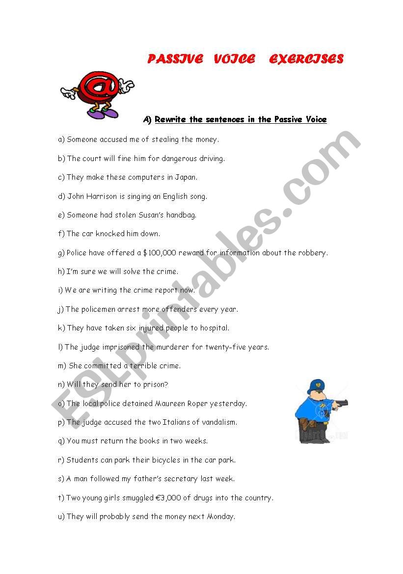 PASSIVE SENTENCES worksheet