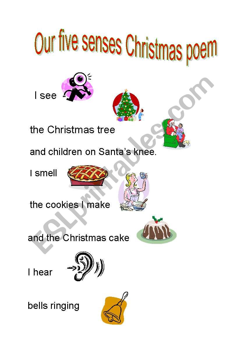 Christmas poem worksheet