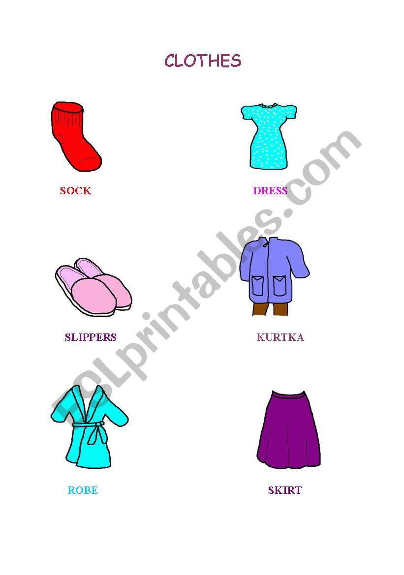 clothes worksheet