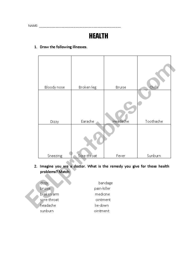 Health1 worksheet