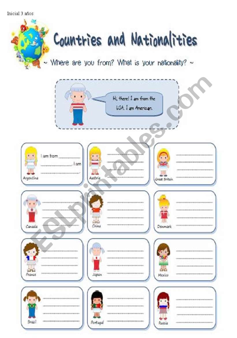 whatÂ´s your nacionality worksheet