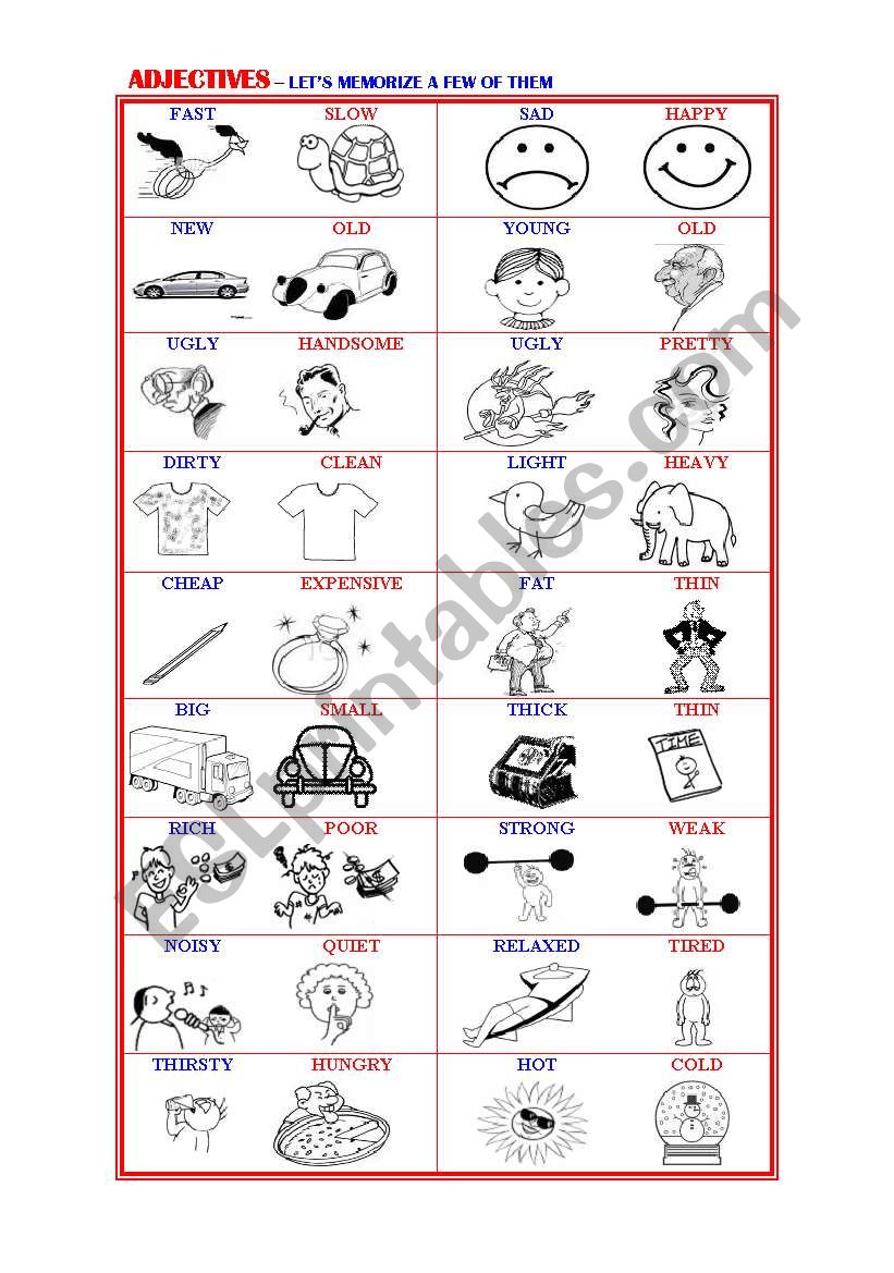 ADJECTIVES worksheet