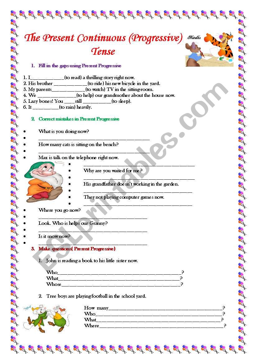 Present Progressive worksheet