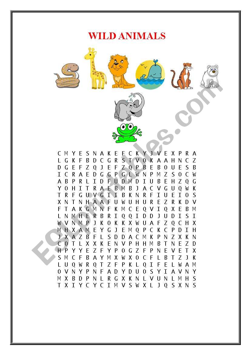 WILD ANIMALS worksheet