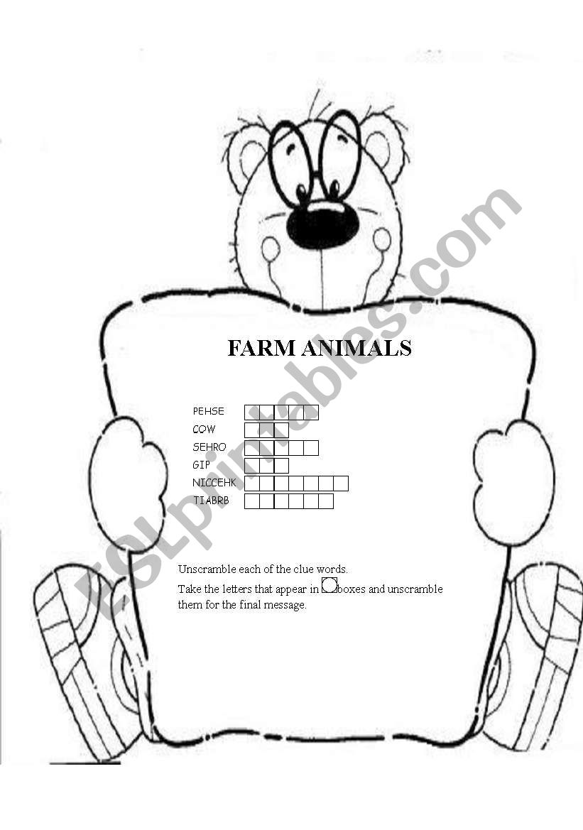 FARM ANIMALS worksheet