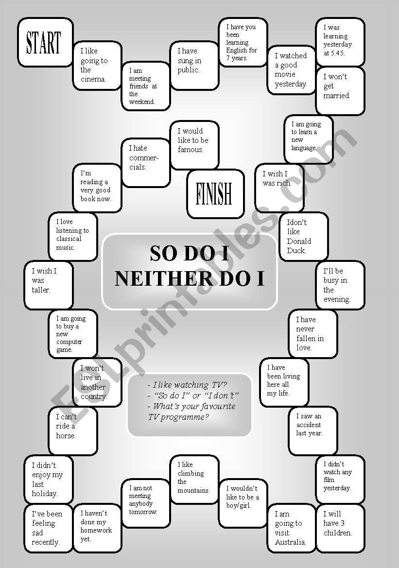 So / neither do I - a boardgame (editable, key)