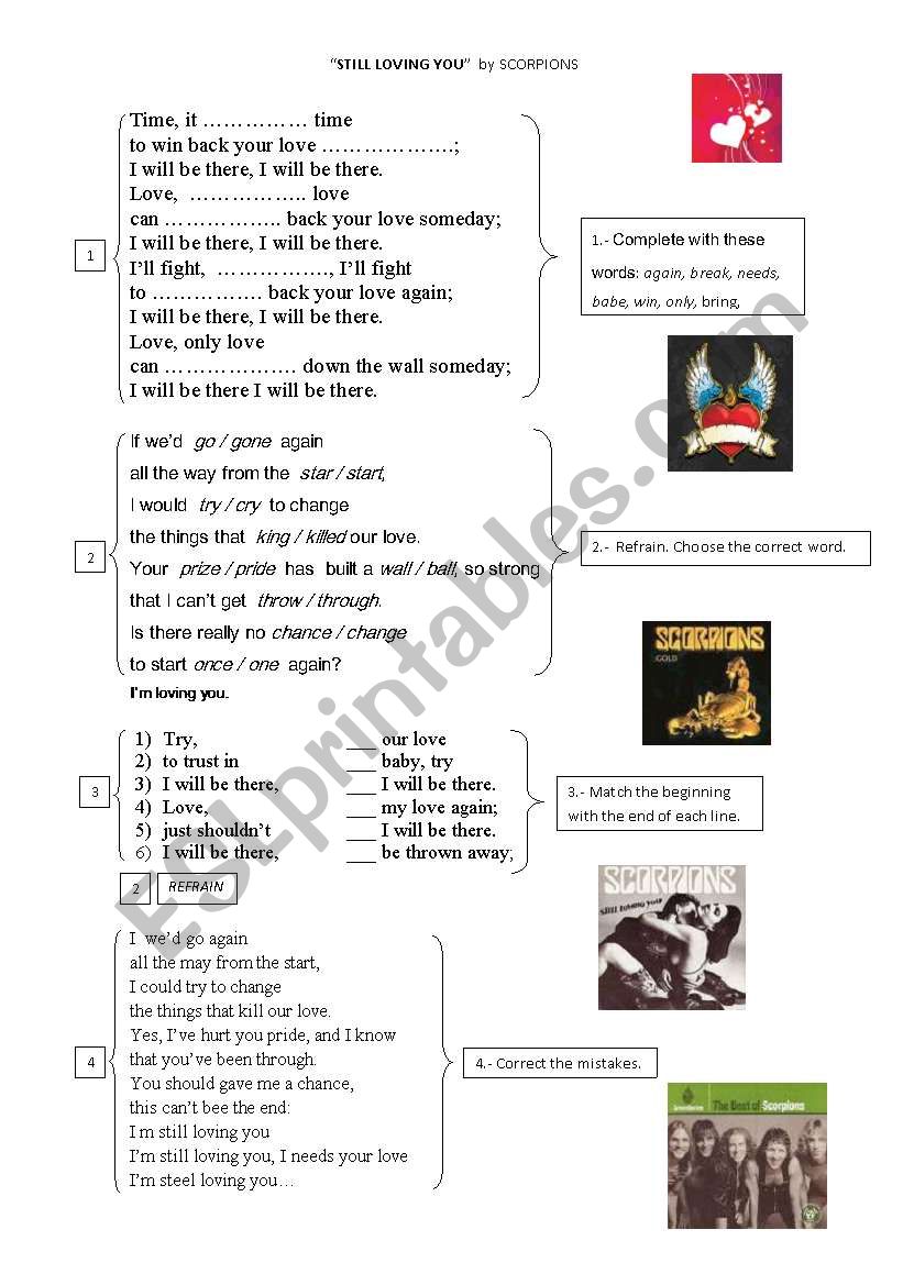 Still Loving You - Scorpions worksheet