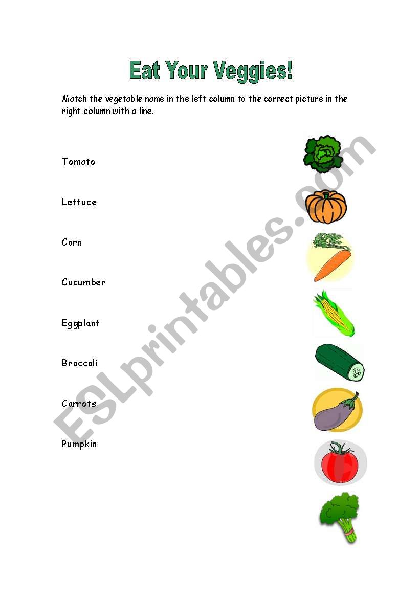 Eat Your Veggies! worksheet