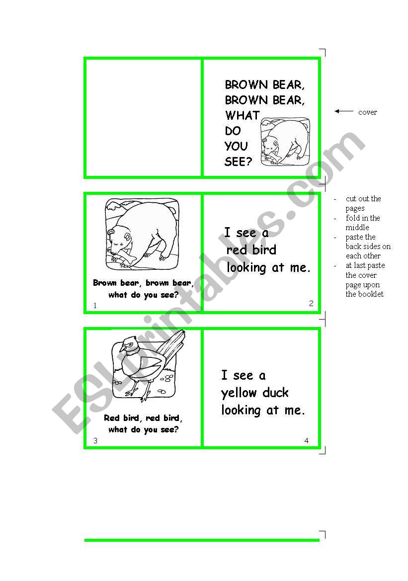 Brown bear, brown bear, what do you see? - Minibook