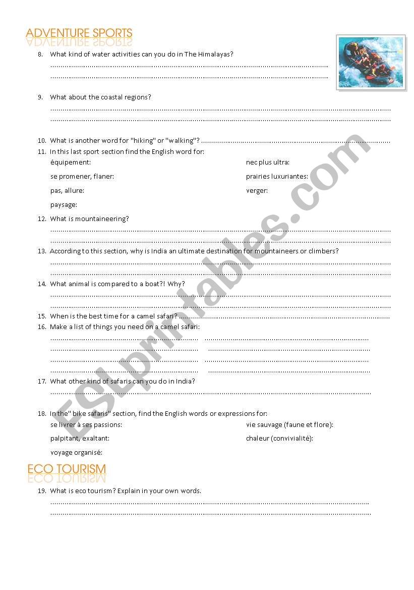 India Webquest part 2 worksheet