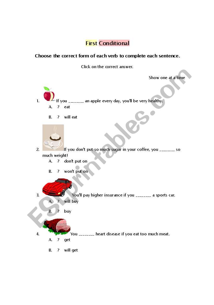 1st conditional worksheet