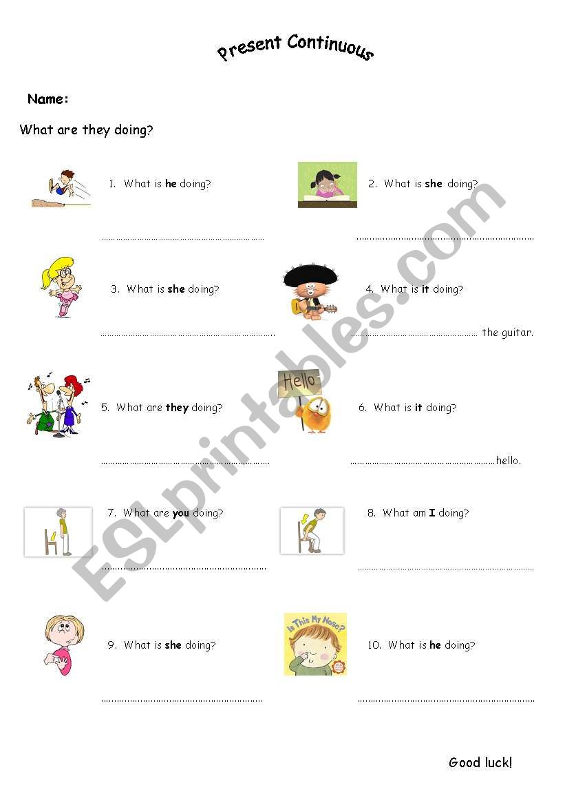 What are they doing? worksheet