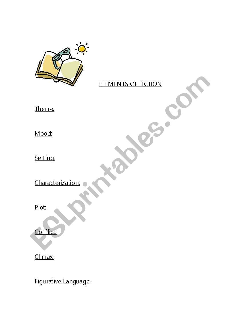 Elements Of Fiction worksheet