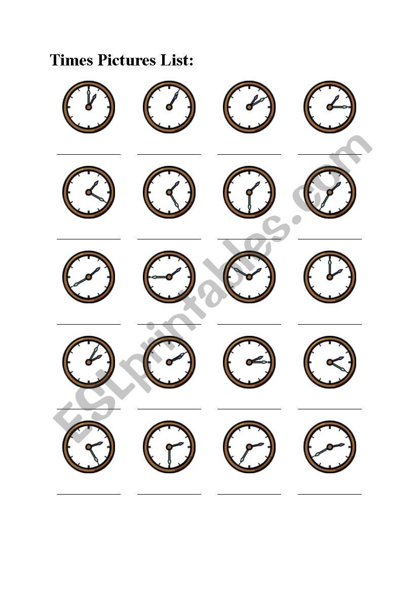 Telling the time worksheet