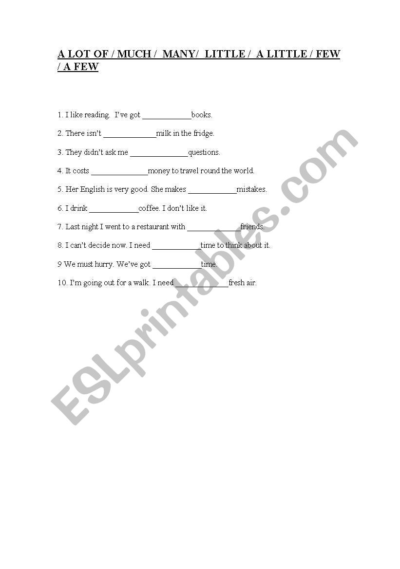 quantifiers worksheet