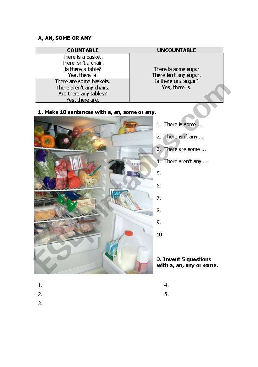 SOME ANY REVISION worksheet