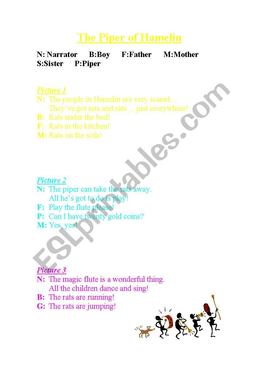 The Piper of Hamelim worksheet