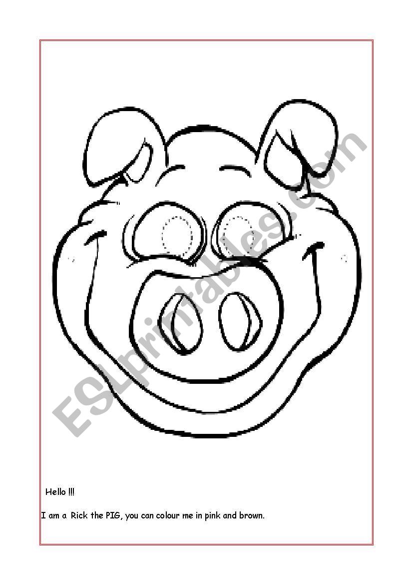 Masks worksheet