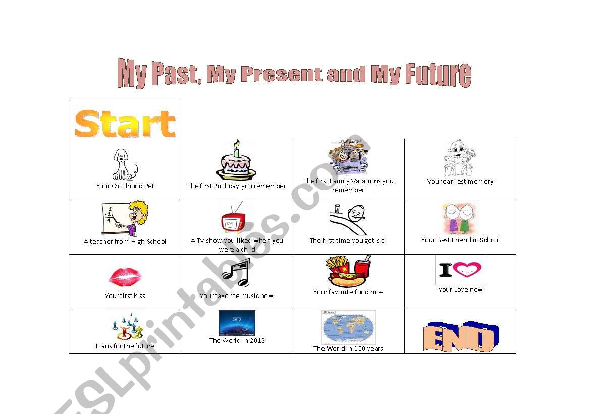 My past present and future worksheet