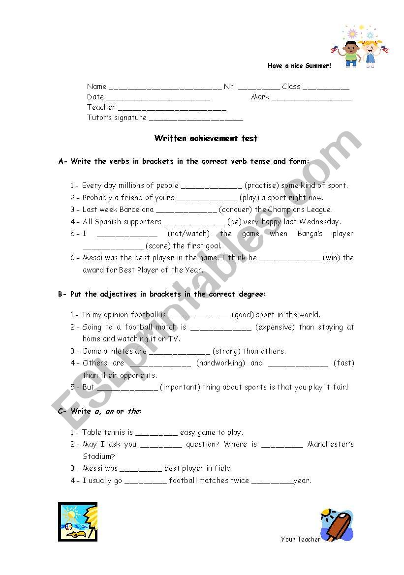 test about present continuous/family life/jobs part 2