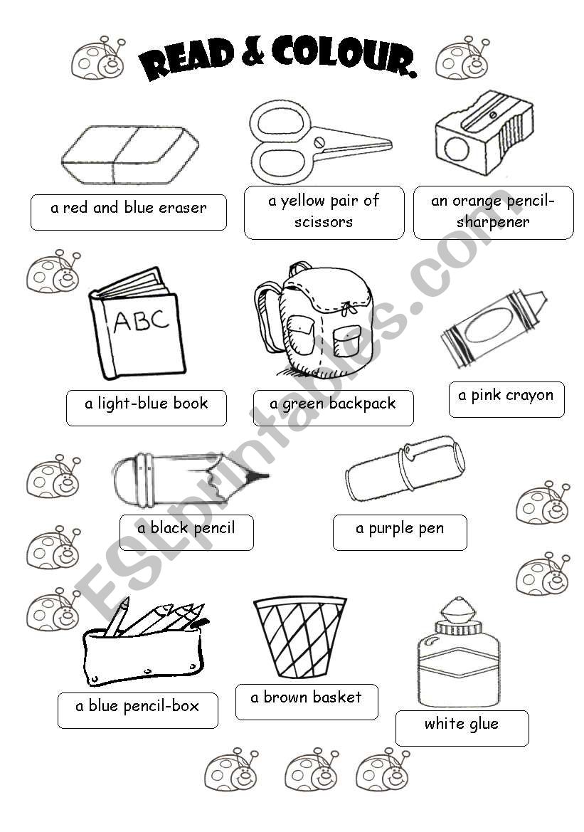 CLASSROOM OBJECTS worksheet