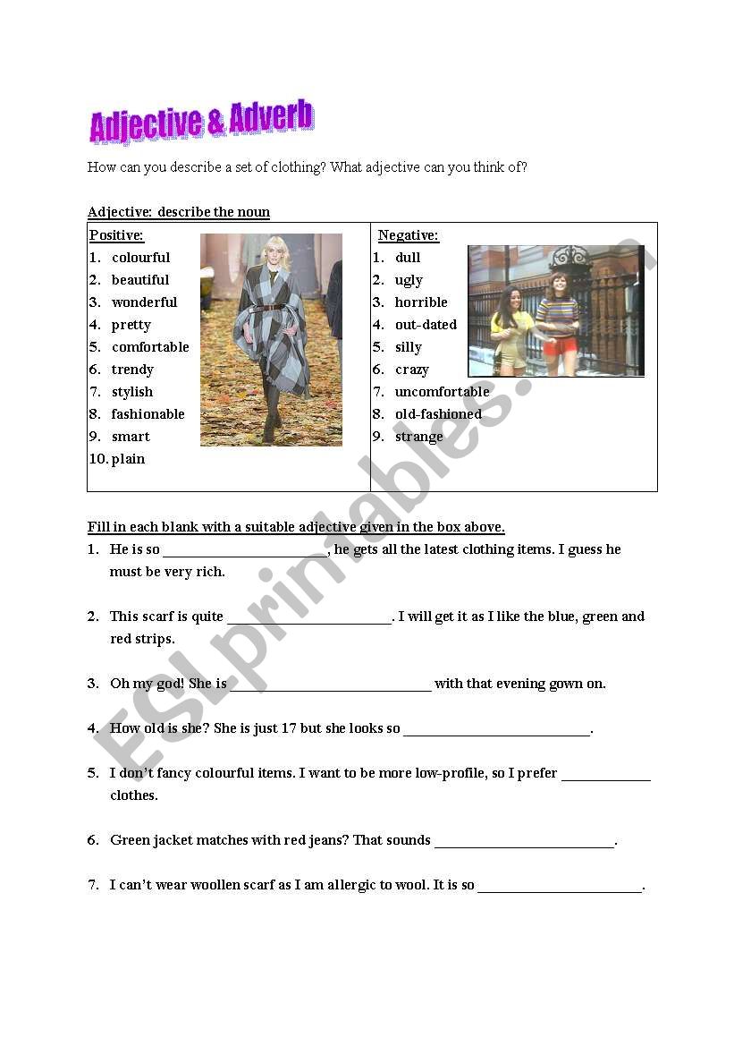 Fashion Talk worksheet