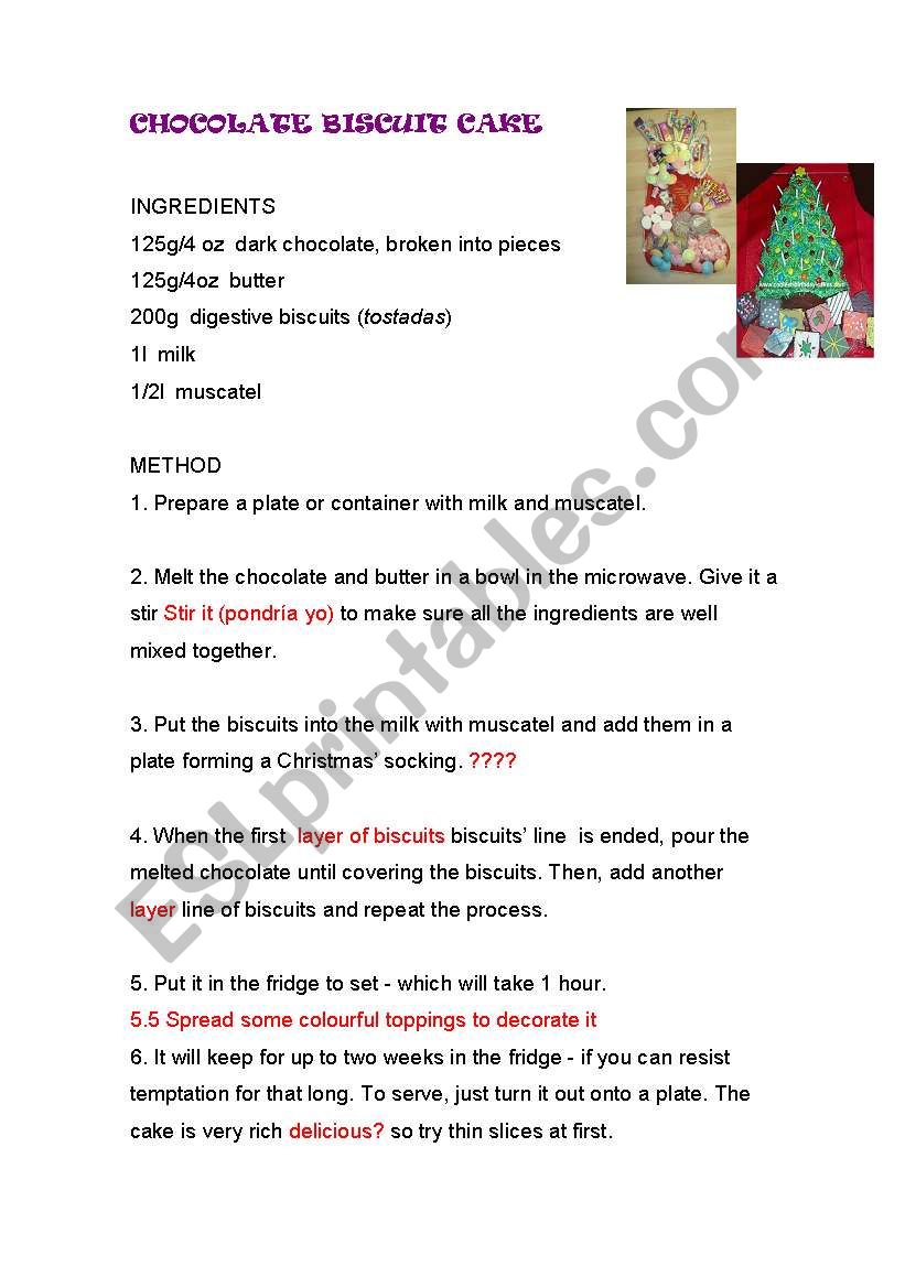 Recipe worksheet