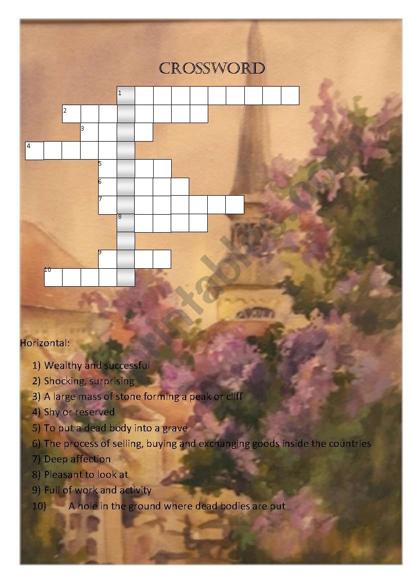 Crossword worksheet