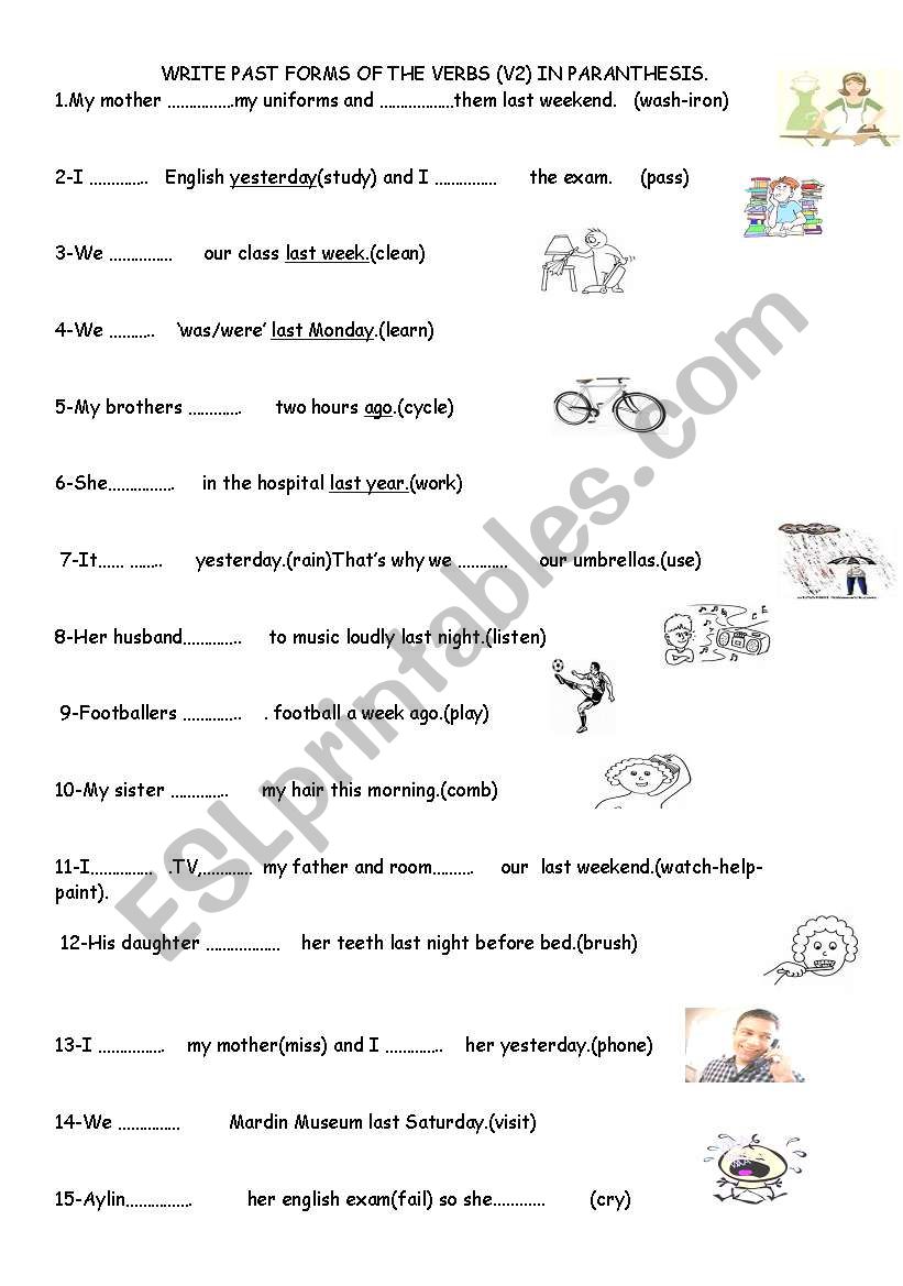 simple past tense worksheet