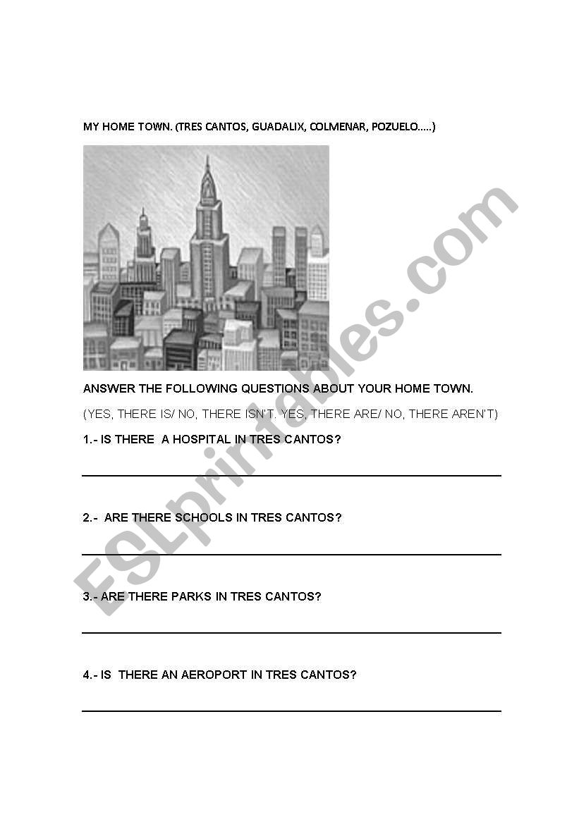 MY HOME TOWN worksheet