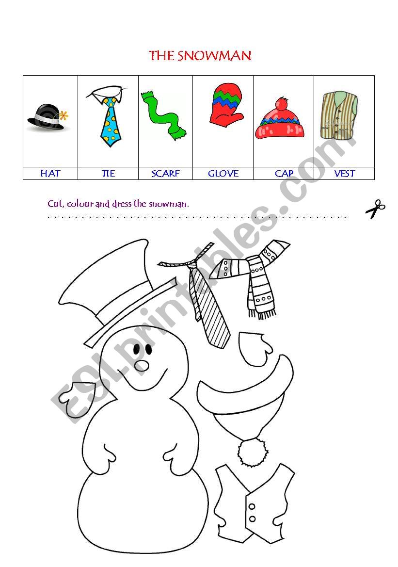 The snowman worksheet