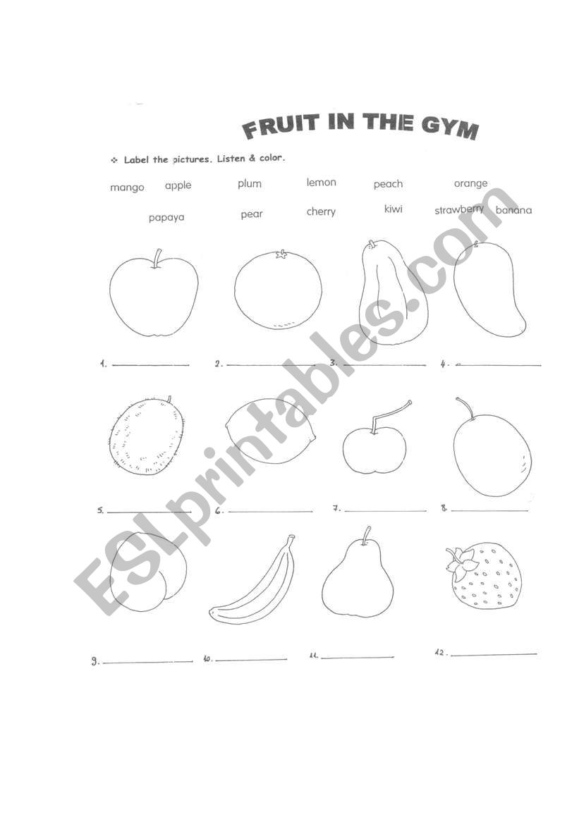 fruit worksheet