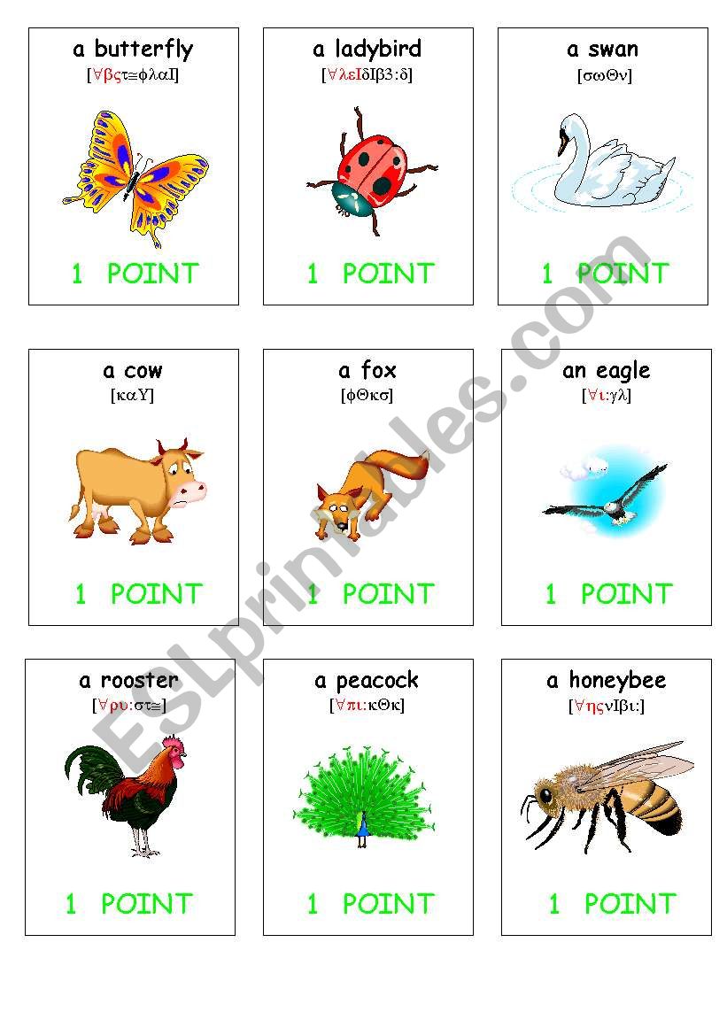 oral assessment cards-animals1