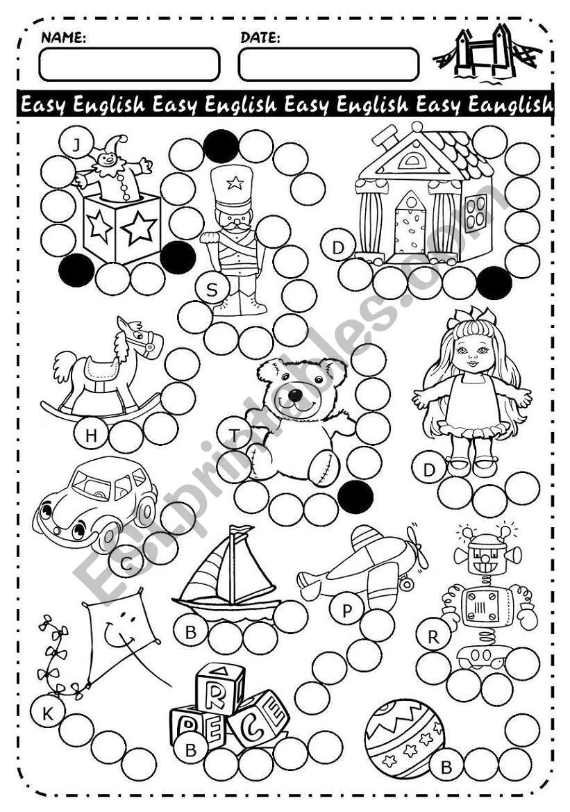 Toys worksheet