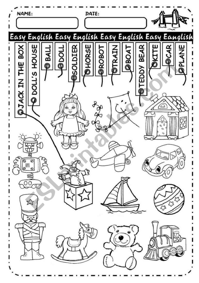 Toys worksheet