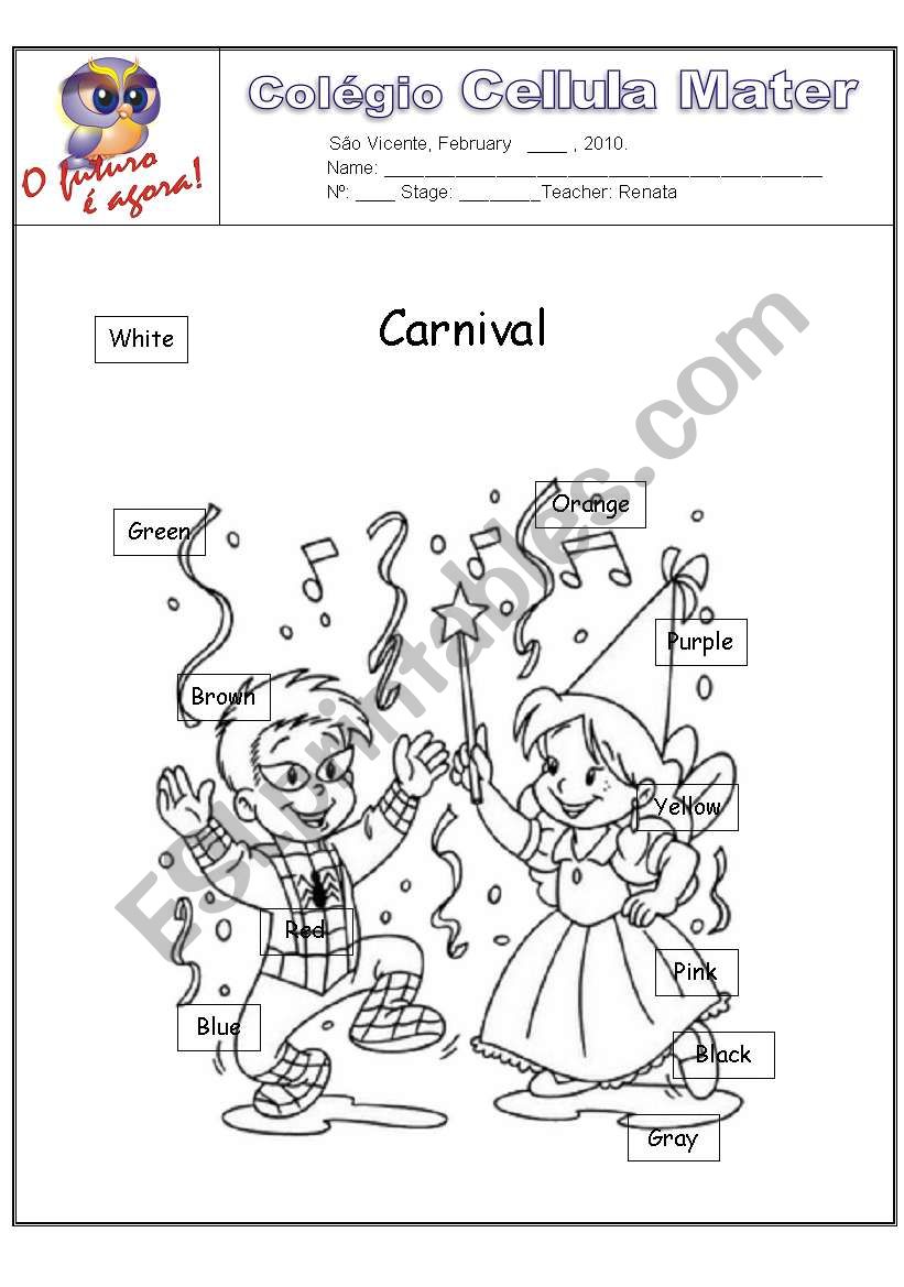 Carnival/Colors worksheet