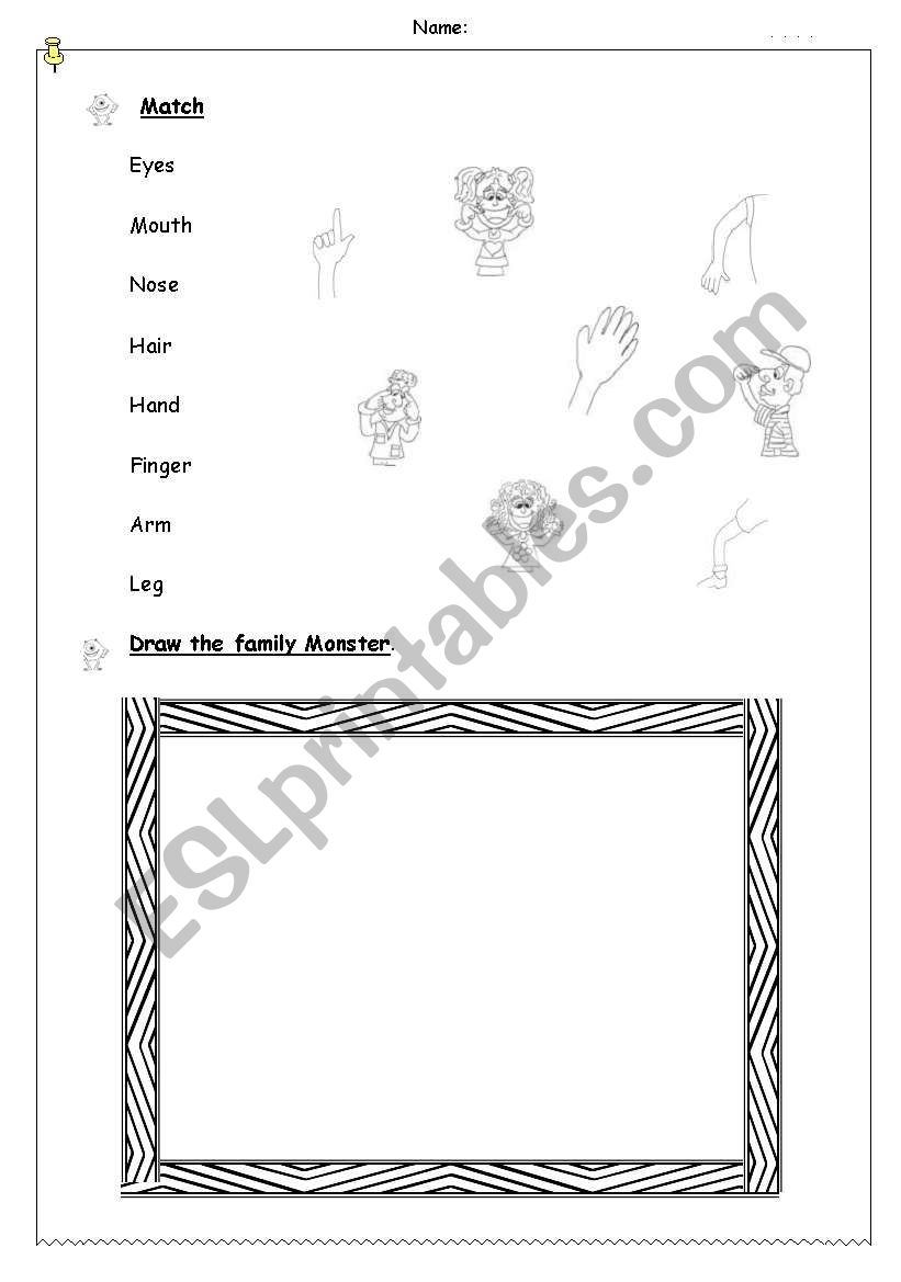 Parts of the body worksheet