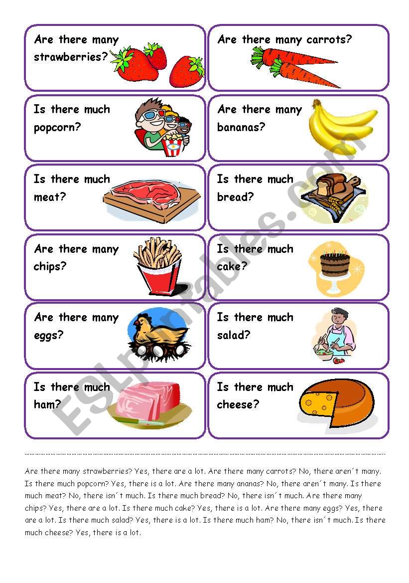 Much, many, a lot of interactive worksheet