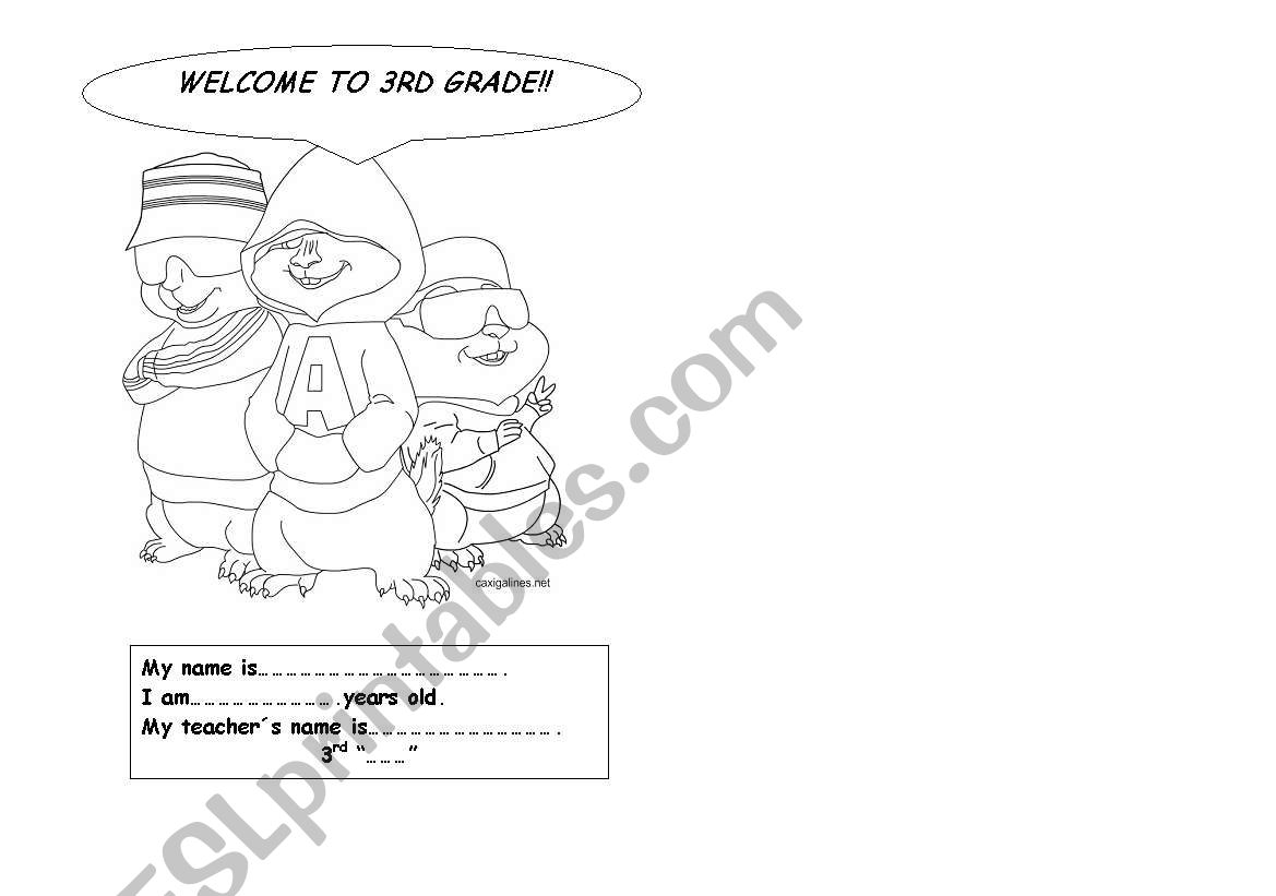 Welcome printable worksheet