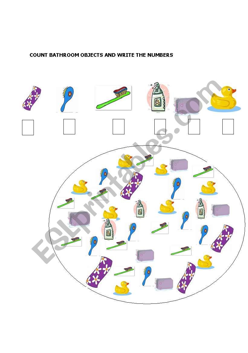 BATHROOM OBJECTS worksheet