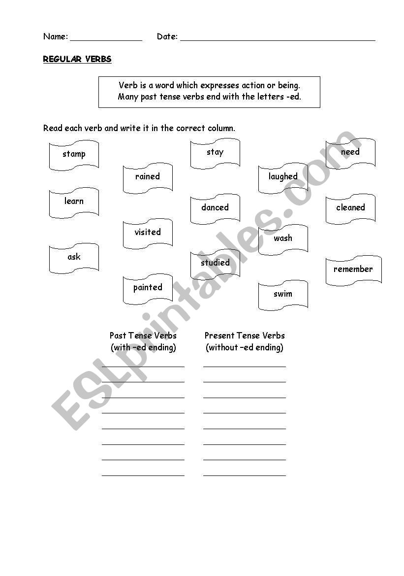 Present_past_tense_verbs worksheet