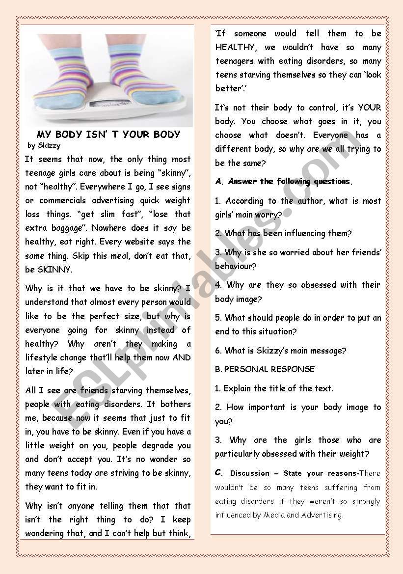 TEENSÂ´ EATING DISORDERS-MY BODY ISNâ€™ T YOUR BODY - +SPEAKING