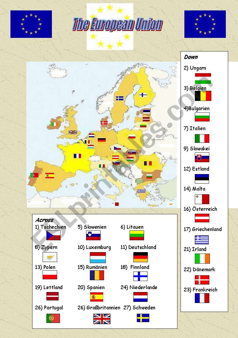 The European Union crossword puzzle